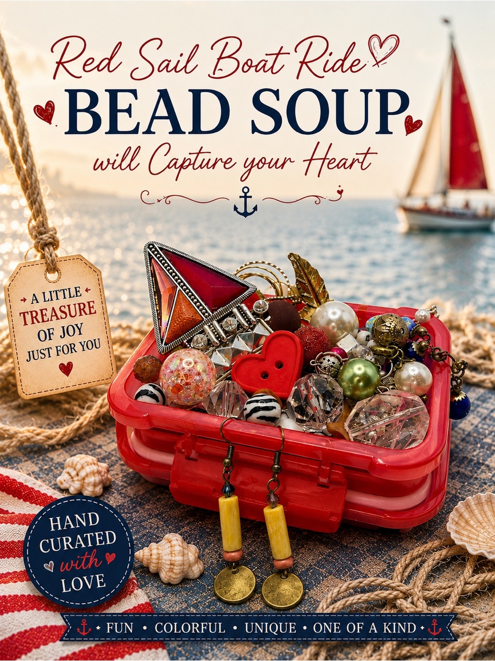 Red Sail Boat Ride Bead Soup 🥣 will Capture your Heart